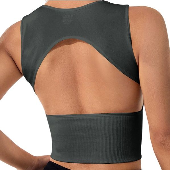 ヨガウェア 背中開きノースリーブヨガトップス