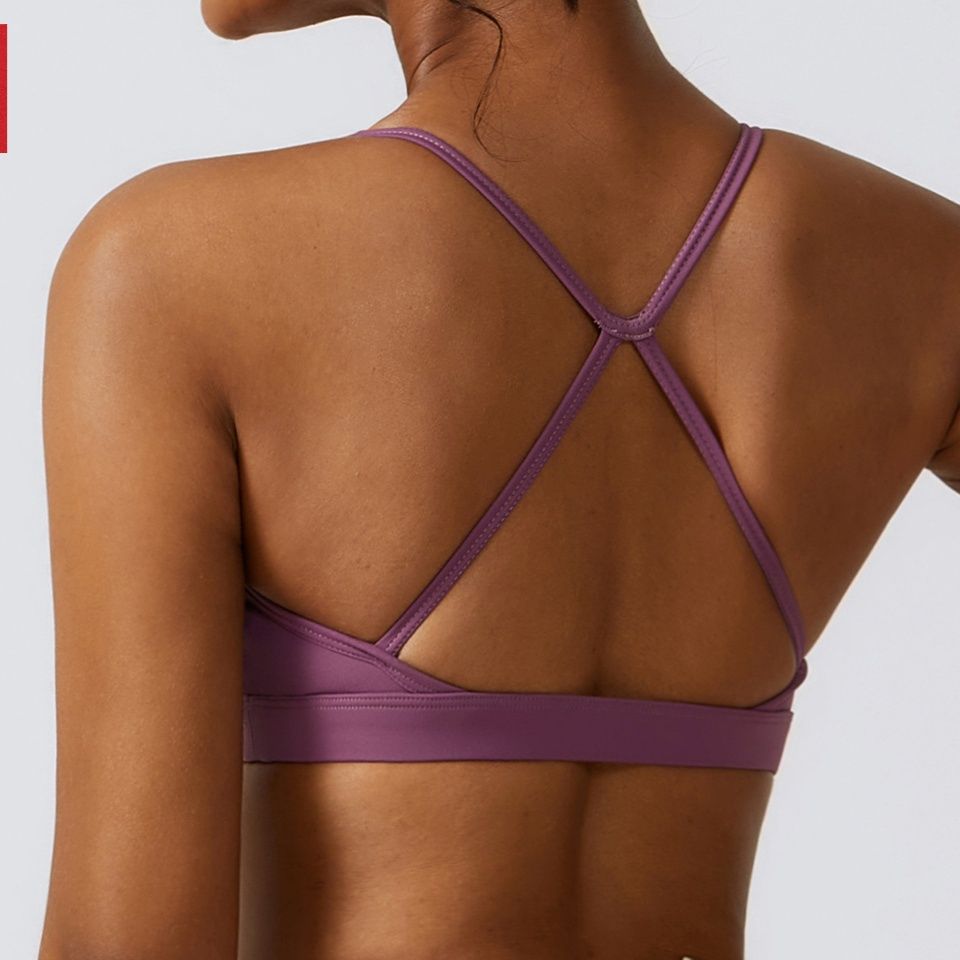 ヨガウェア クロスバック美胸サポート運動用ブラトップ