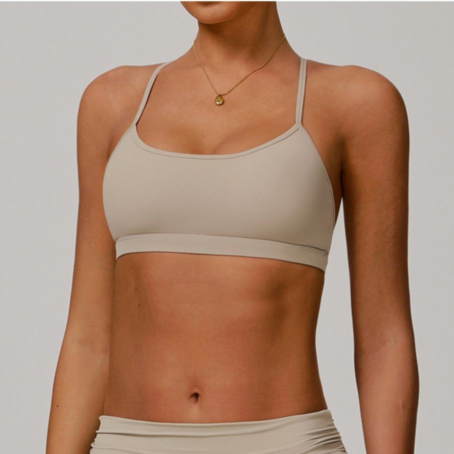 ヨガウェア クロスバック美胸サポート運動用ブラトップ