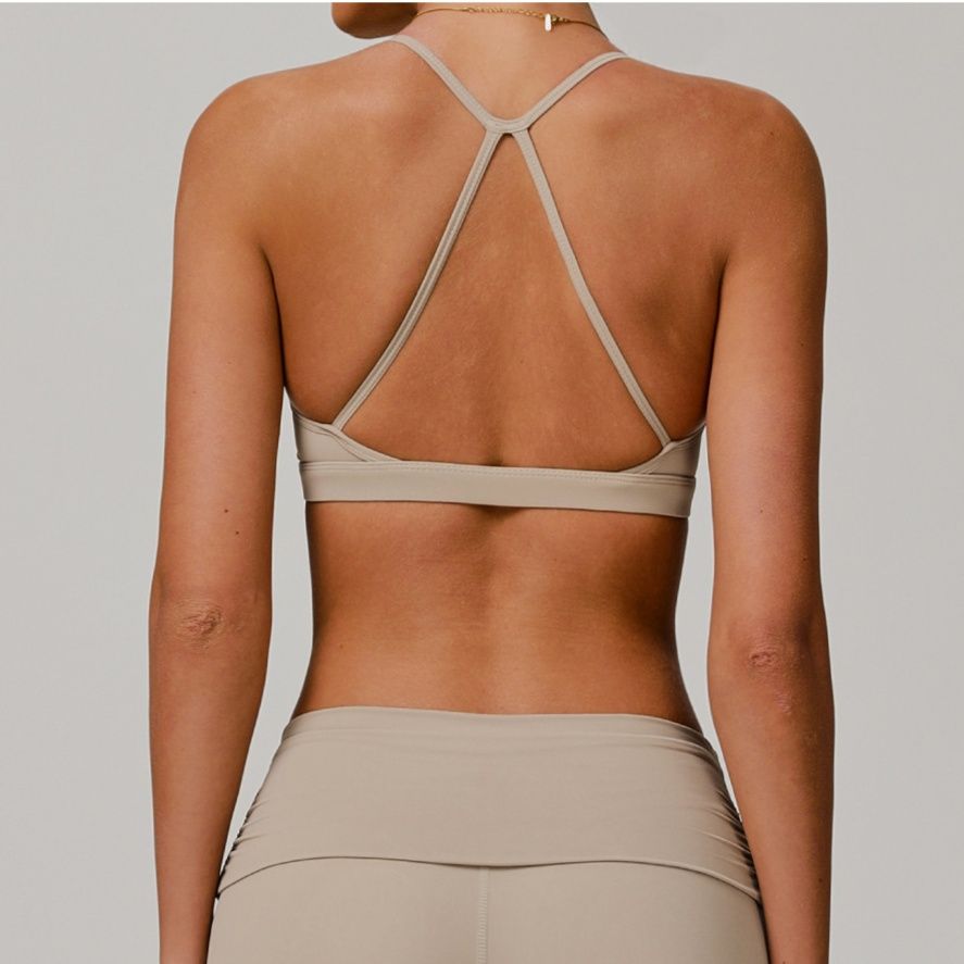 ヨガウェア クロスバック美胸サポート運動用ブラトップ
