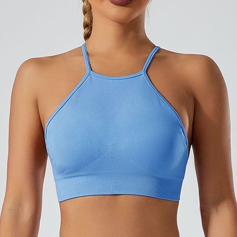 ヨガウェアタンクトップ 背中美人ホルターネックデザインタンクトップ