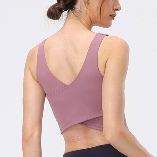 ヨガウェアタンクトップ シンプルクロップド丈タンクトップ