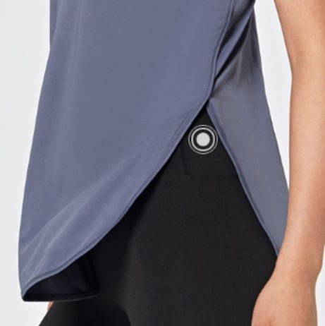 ヨガウェア 二枚重ね風レイヤードデザインヨガブラトップス