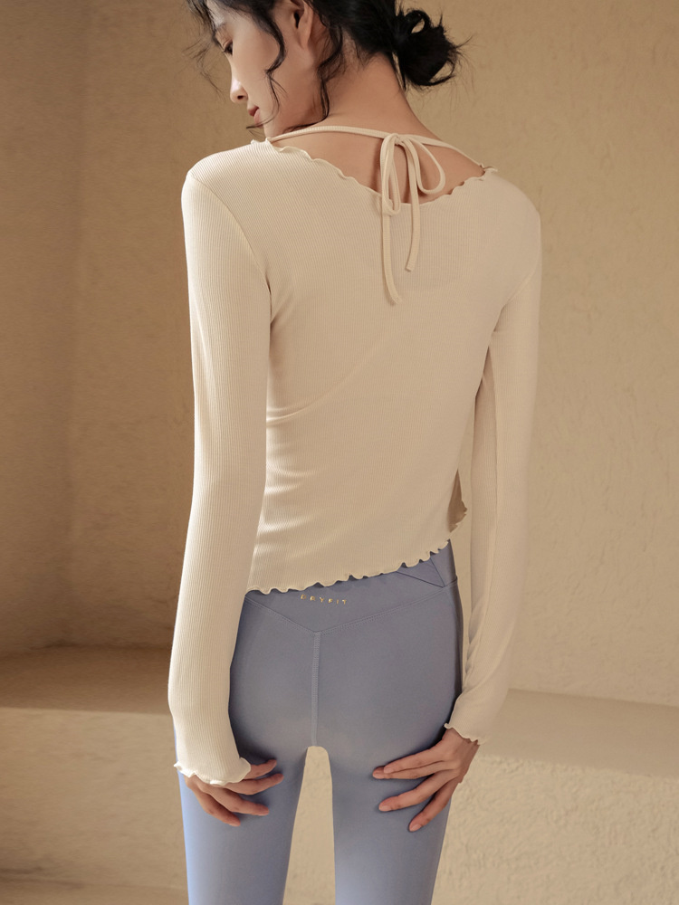 速乾長袖フィットトップス弾性ヨガウェア