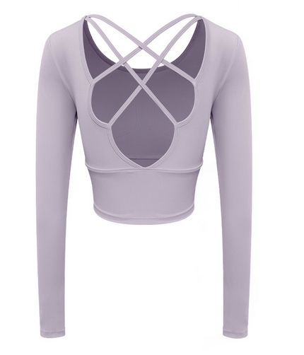 背中美人長袖トップス速乾ヨガウェア