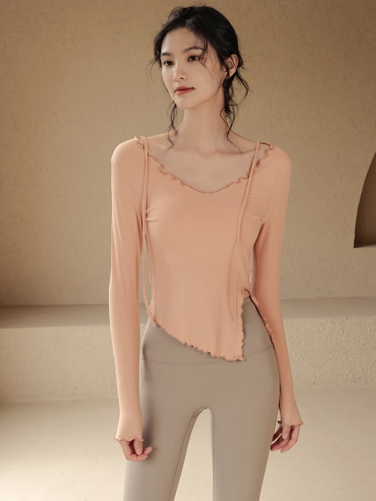 速乾長袖フィットトップス弾性ヨガウェア