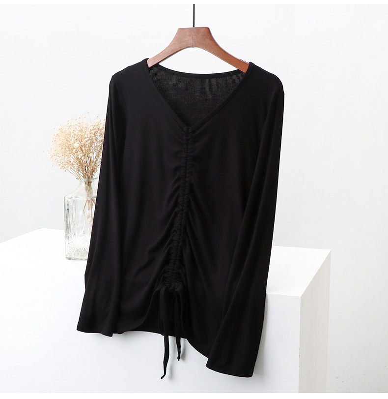 ヨガウェア トップス シャーリングトップス ブイネック 着回し抜群 ヨガウェア