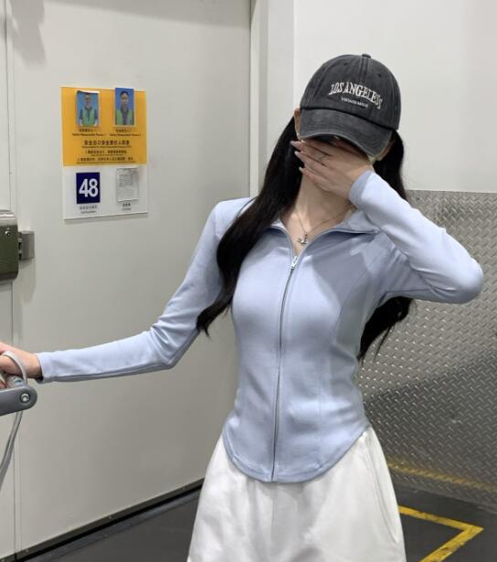 ヨガウェア トップス レディース 長袖 紫外線カット ヨガ ジップアップ