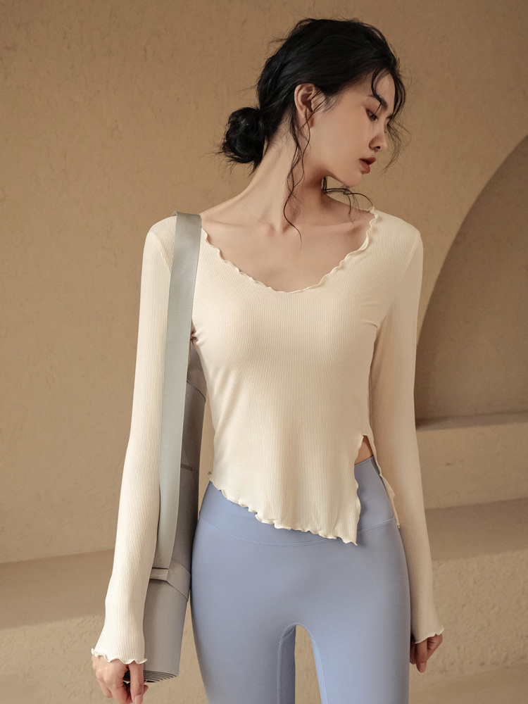 速乾長袖フィットトップス弾性ヨガウェア