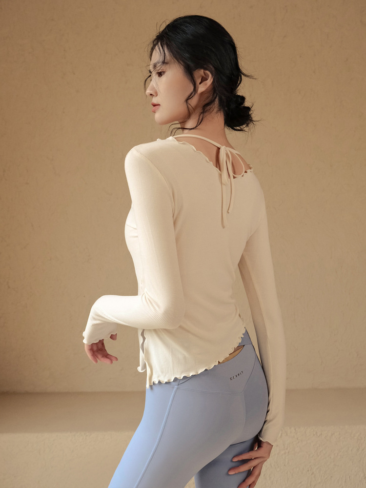 速乾長袖フィットトップス弾性ヨガウェア