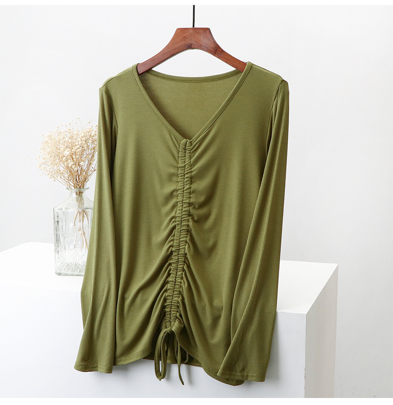 ヨガウェア トップス シャーリングトップス ブイネック 着回し抜群 ヨガウェア