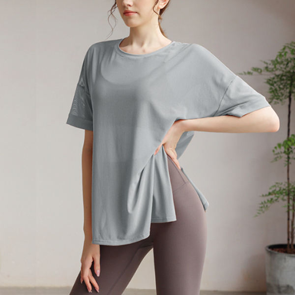 ヨガウェア トップス 速乾メッシュトップス 薄手冷感レディースヨガシャツ