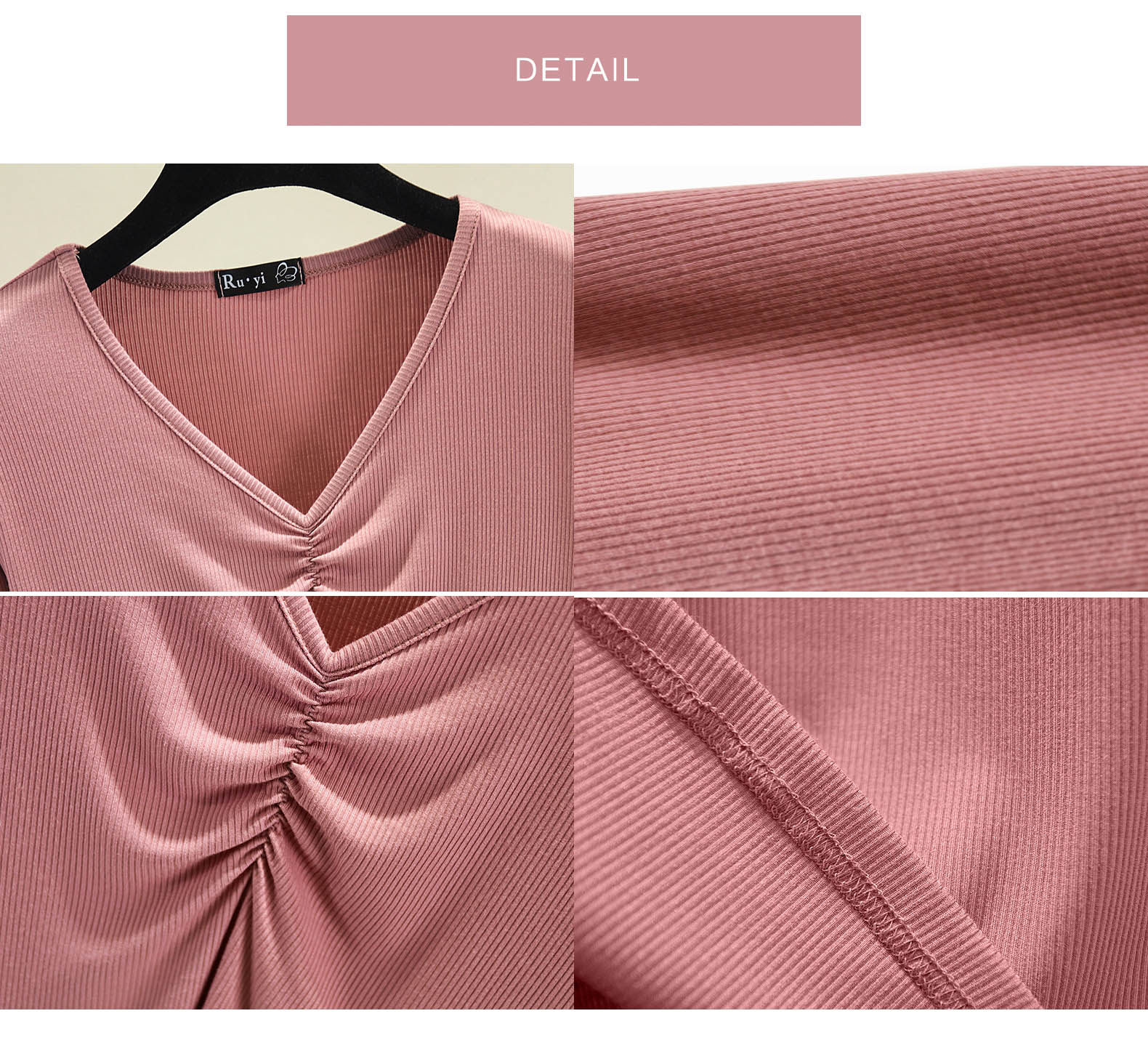 ヨガウェア トップス 大人可愛い縮み加工長袖トップス ブイネック着回し運動着