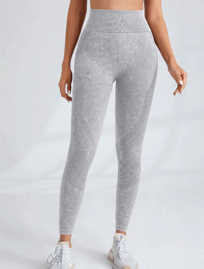 ヨガウェア 立体編み構造ハイウエストシームレスレギンス