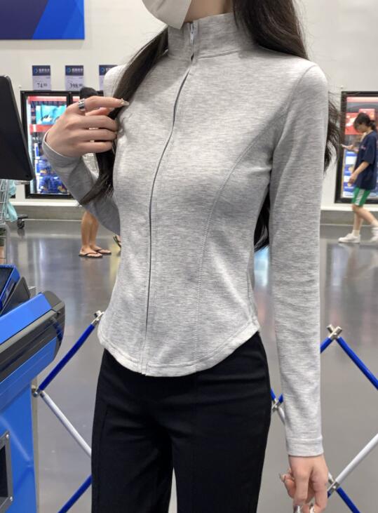 ヨガウェア トップス レディース 長袖 紫外線カット ヨガ ジップアップ