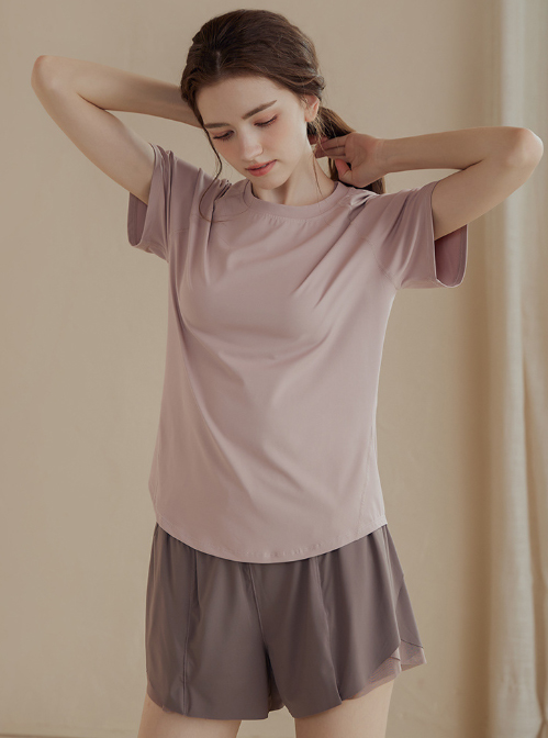 ヨガウェア トップス レディース速乾涼しい薄手半袖トップス ヨガ運動着