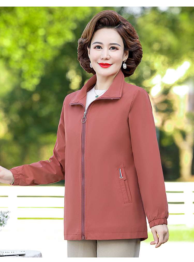 40代ファッション レディース 大人の上品ゆったりジップアップジャケット