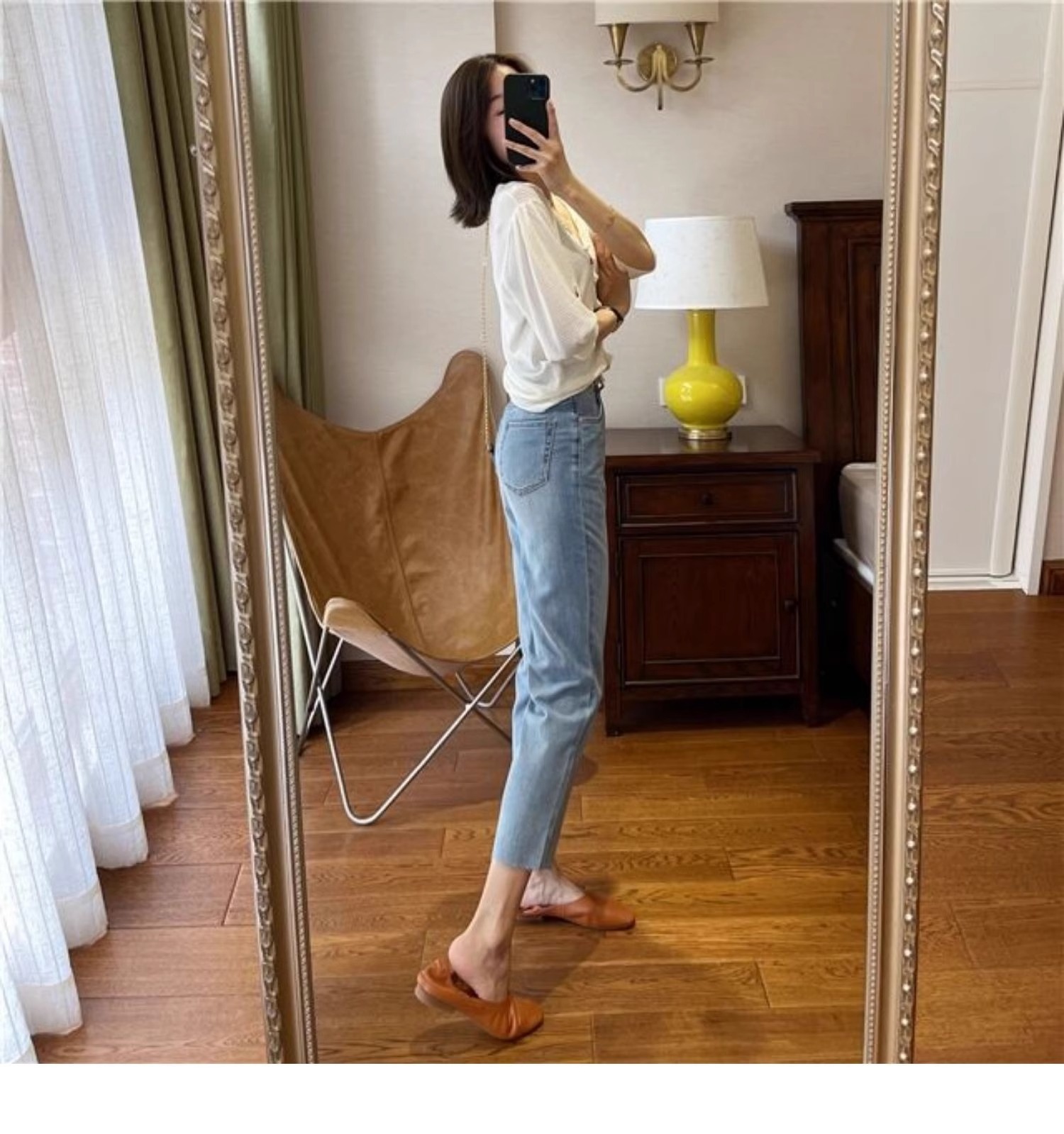 40代ファッション レディース 冷感 クロップドデニム