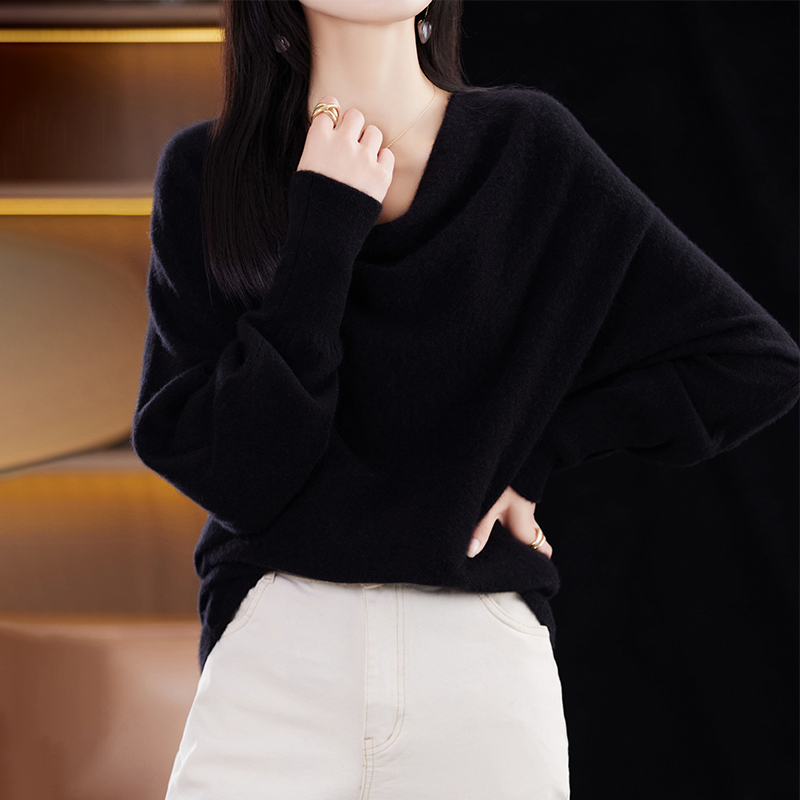 40代レディースファッション シルエット美人 ゆるふわニット