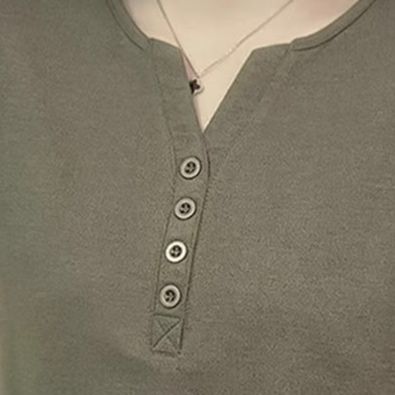 40代ファッション 優美ヘンリーネックTシャツ