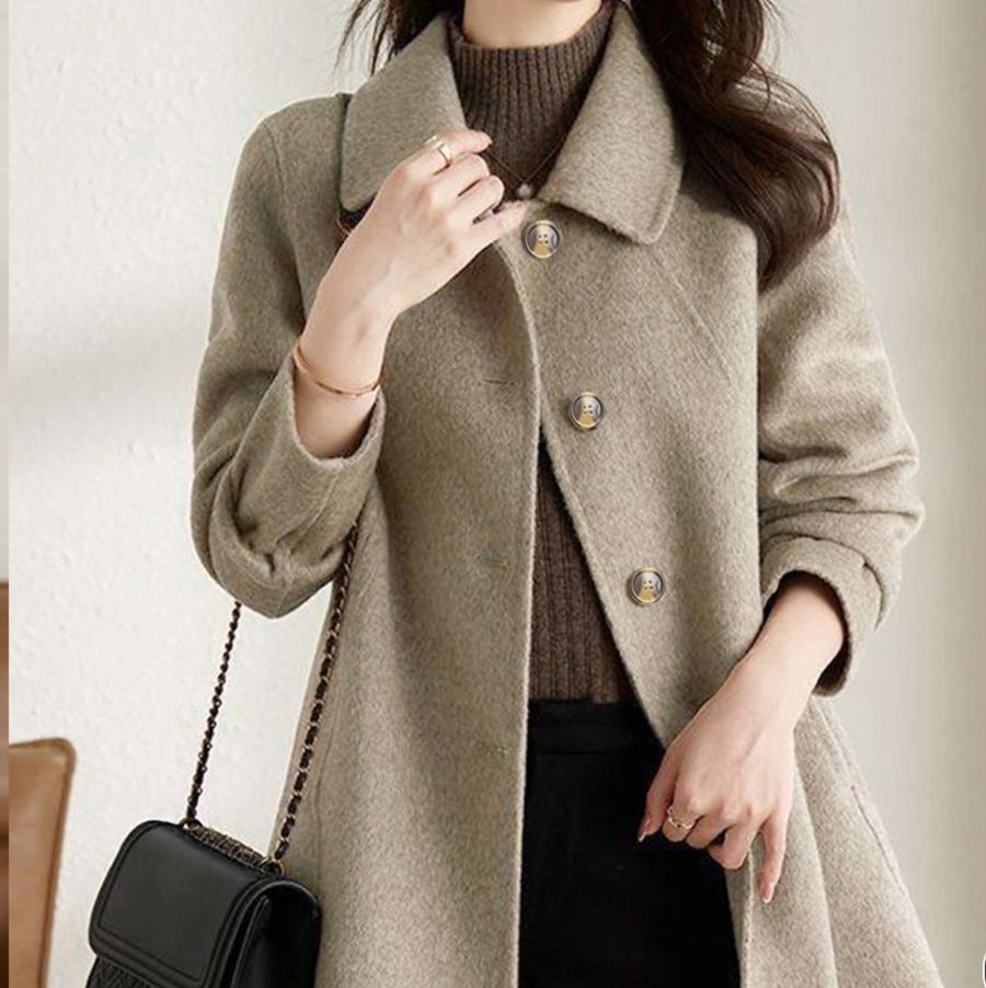 40代ファッション テーラード襟ミディ丈コート きれいめ大人アウター