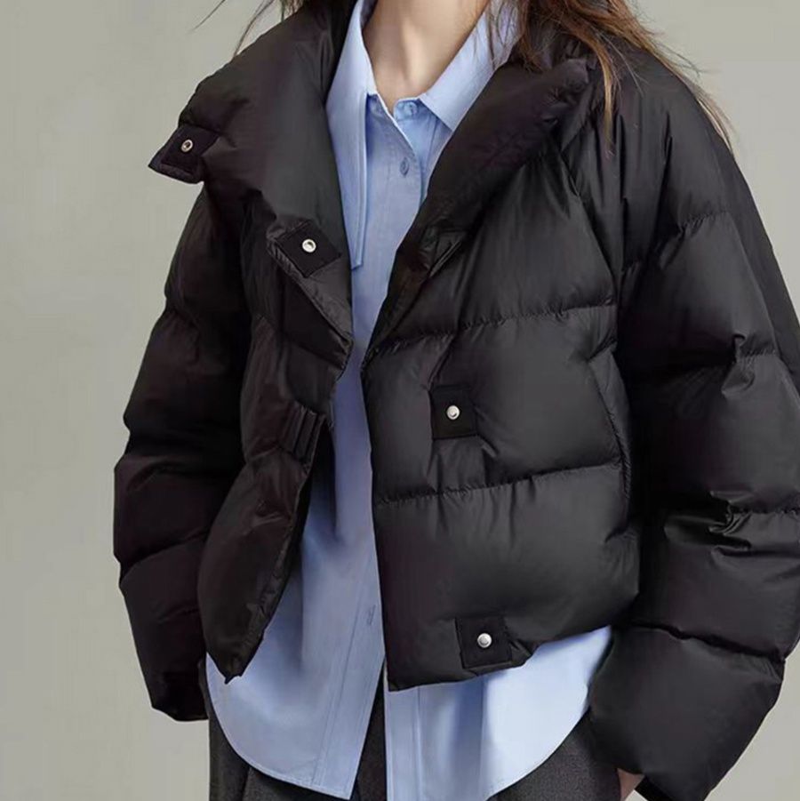 40代ファッション 中綿入りショート丈ダウンジャケット アウター