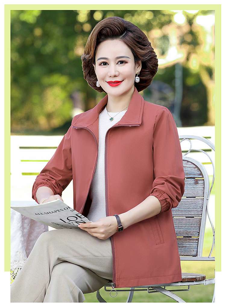 40代ファッション レディース 大人の上品ゆったりジップアップジャケット