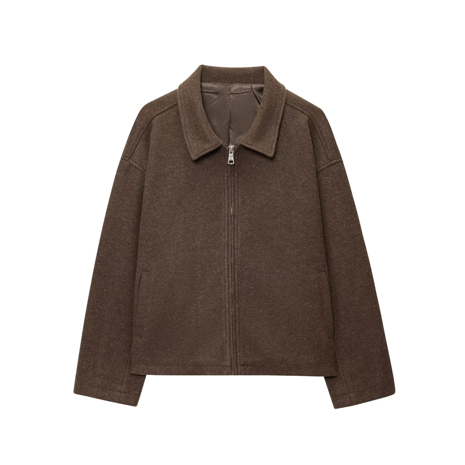 40代ファッション 大人の韓国風ジップアップジャケット