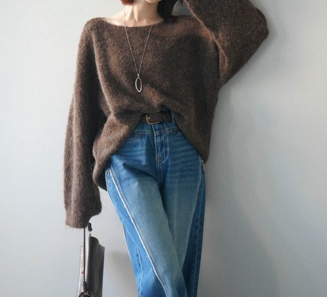 40代ファッション 大人女性のゆったりニットセーター