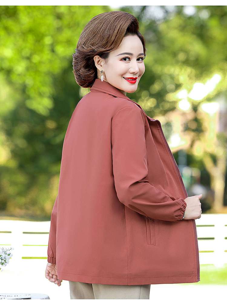 40代ファッション レディース 大人の上品ゆったりジップアップジャケット