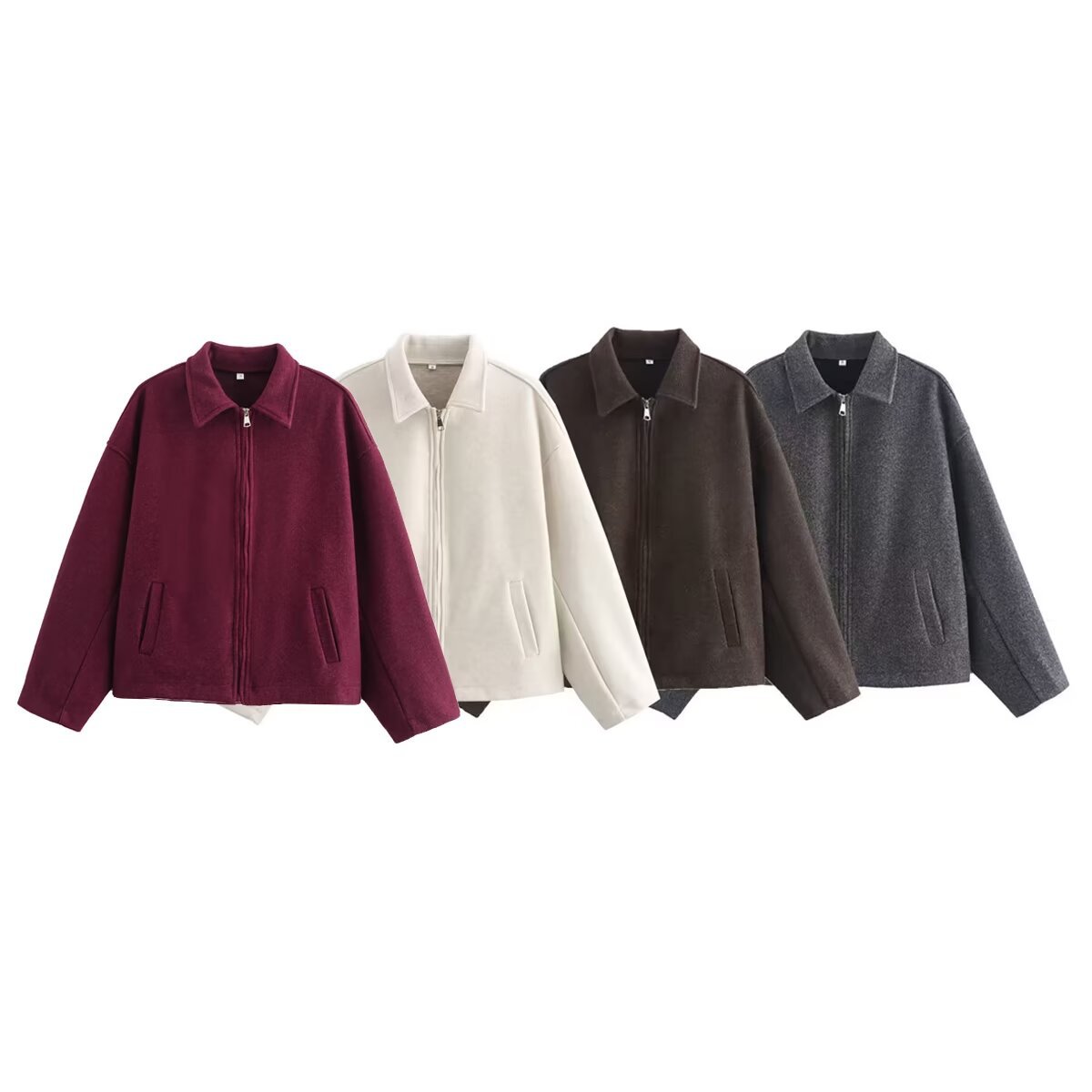 40代ファッション 大人の韓国風ジップアップジャケット