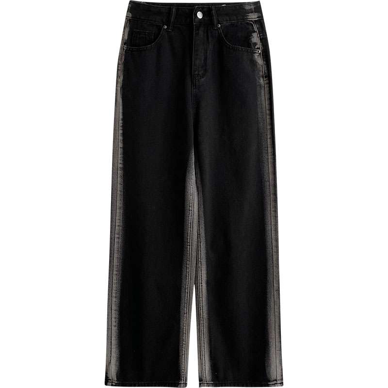 40代ファッション レディース クラシックストレートデニムパンツ