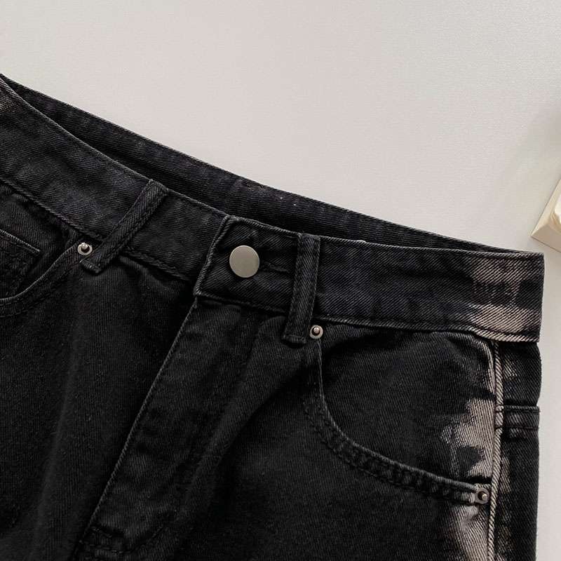 40代ファッション レディース クラシックストレートデニムパンツ