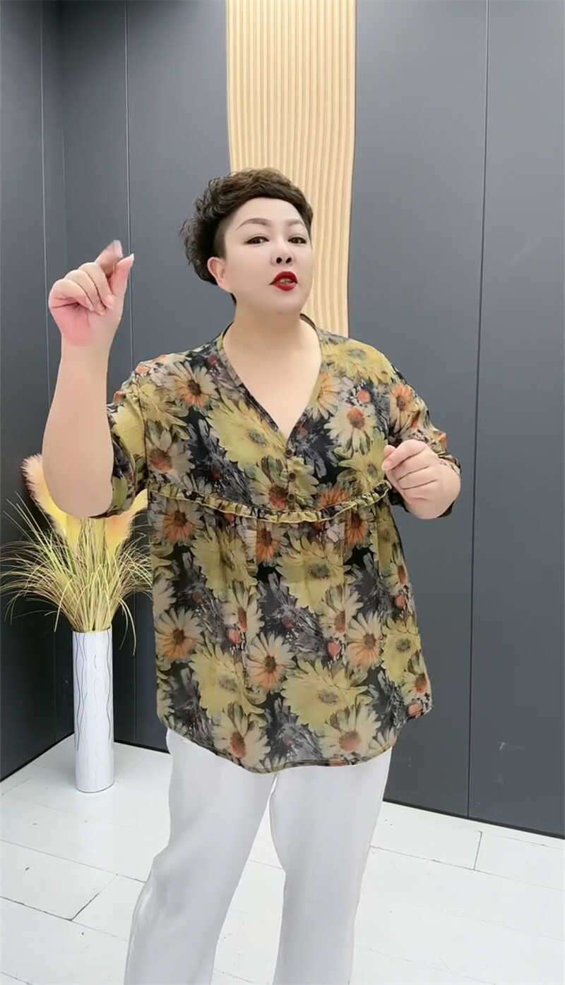 40代ファッション レディース 花柄ゆったりブラウス