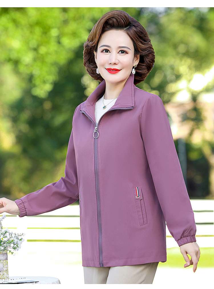 40代ファッション レディース 大人の上品ゆったりジップアップジャケット