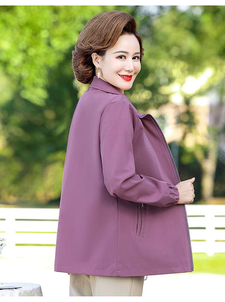 40代ファッション レディース 大人の上品ゆったりジップアップジャケット