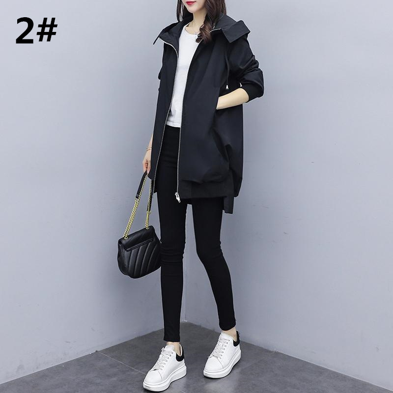 40代ファッション 大人のミドル丈パーカーコート フード付き春秋アウター