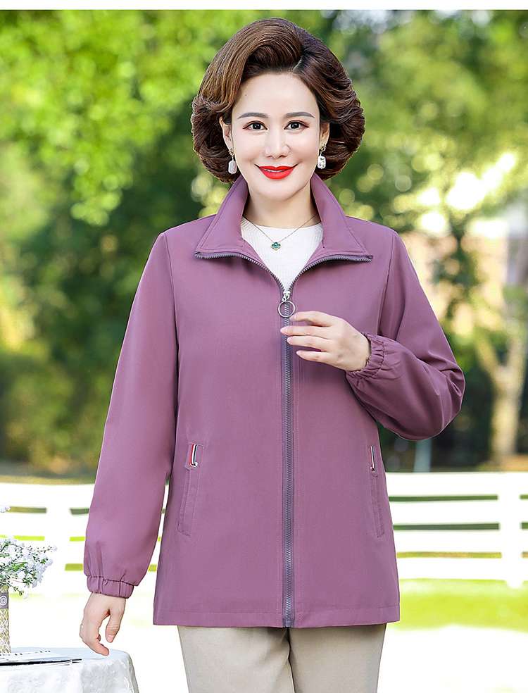 40代ファッション レディース 大人の上品ゆったりジップアップジャケット