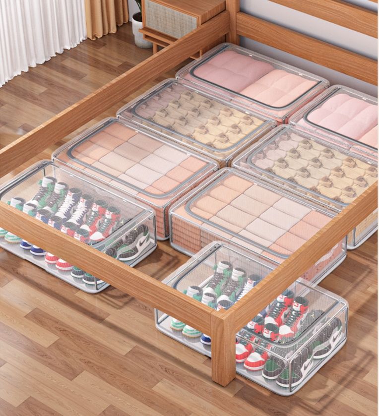 ベッド 下 収納 透明メッシュ式ベッド下収納ケース