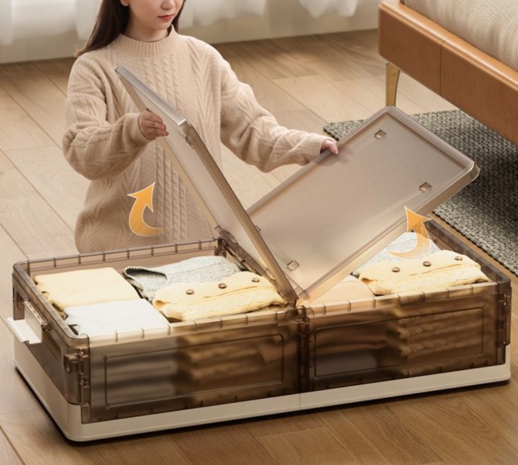 ベッド 下 収納 双開き式スリム収納ボックス