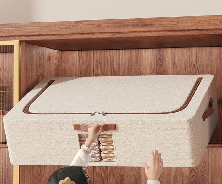 ベッド 下 収納 布製取っ手付き収納ボックス