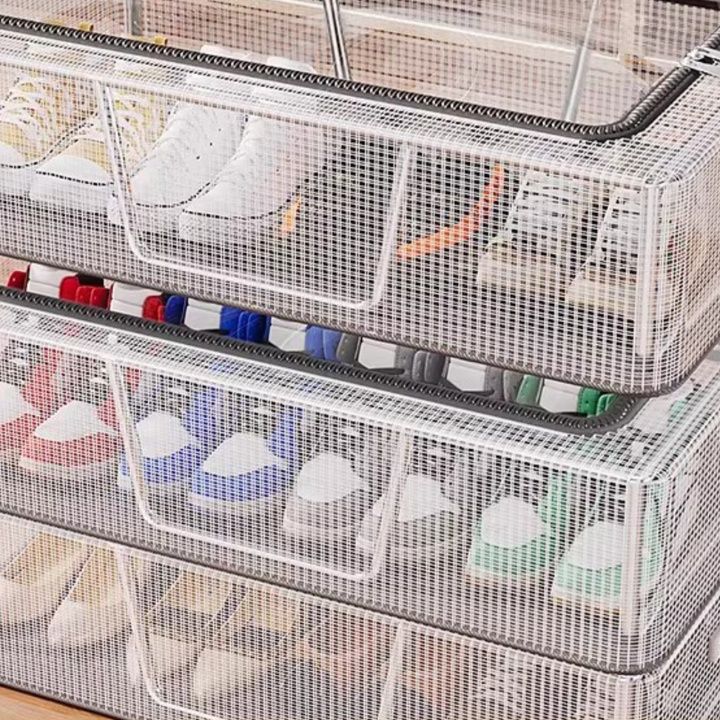 ベッド 下 収納 透明仕切り付き靴収納ボックス