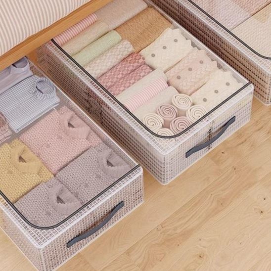 ベッド 下 収納 透明フラット収納ケース