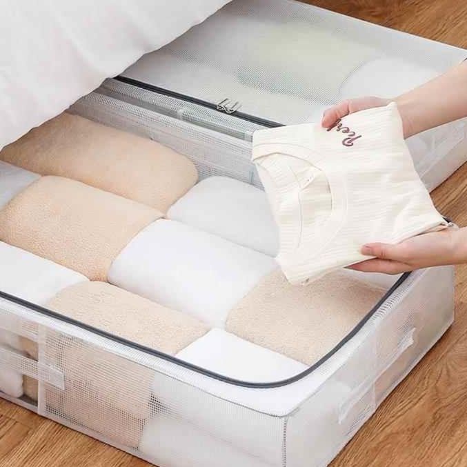 ベッド 下 収納 すっきり収納メッシュ衣装ケース