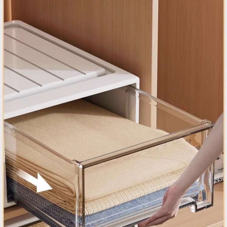 ベッド 下 収納 前開き透明窓付きベッド下衣装ケース