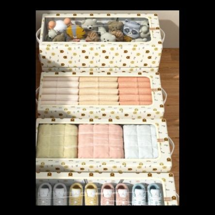 ベッド 下 収納 透明窓付き折りたたみ式靴収納ボックス