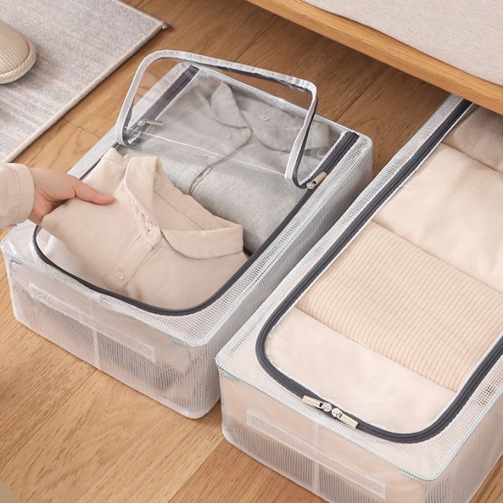 ベッド 下 収納 透明窓付き折りたたみ式ベッド下収納衣装ケース