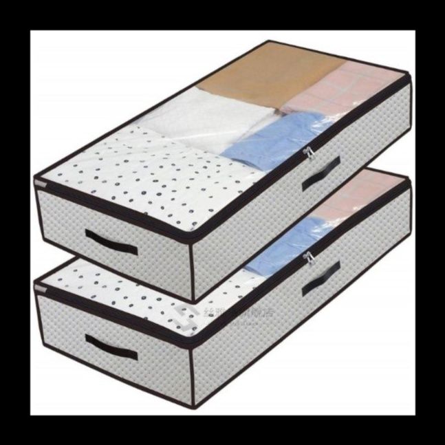 ベッド 下 収納 透明窓付き積み重ね式ベッド下収納ボックス