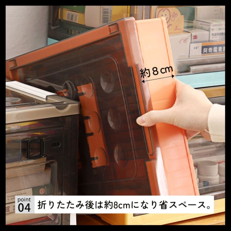 ベッド 下 収納 横開き折りたたみ衣装ケース透明収納