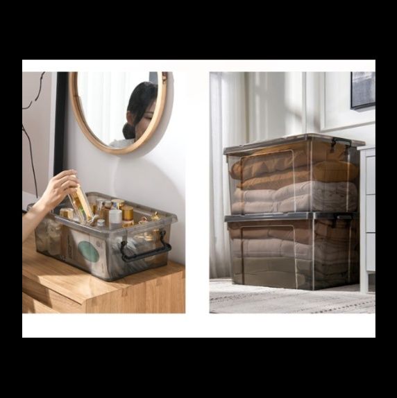 ベッド 下 収納 透明蓋付き積み重ね式収納ボックス